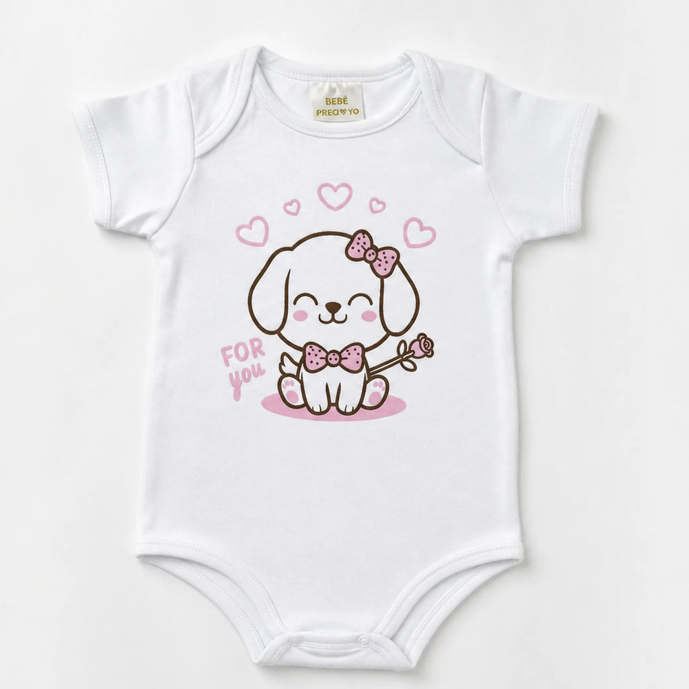 Kit 3 Bodies Suedine Manga Curta Estampado — Menina · Ref. 1464