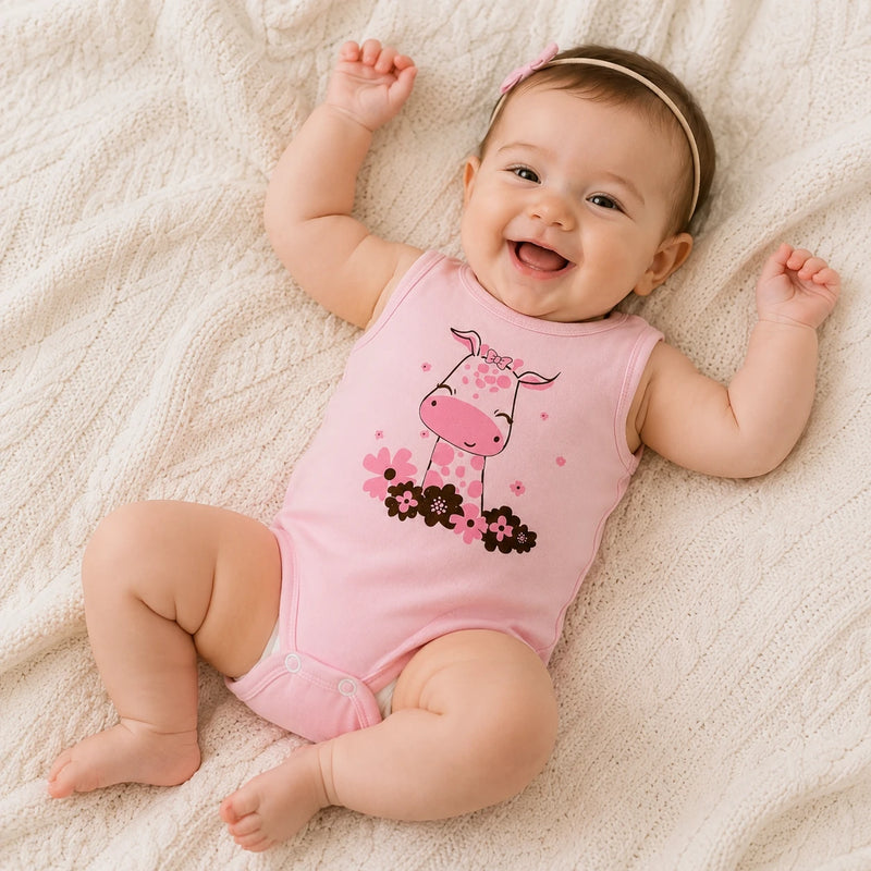 Body Avulso Suedine Regata Estampado — Menina