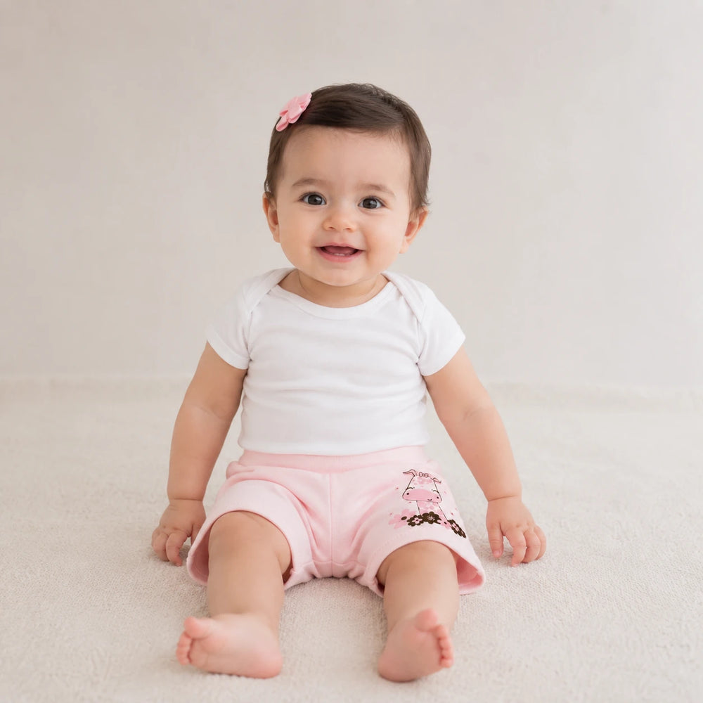 Shorts Avulso Saruel Suedine Estampado — Menina