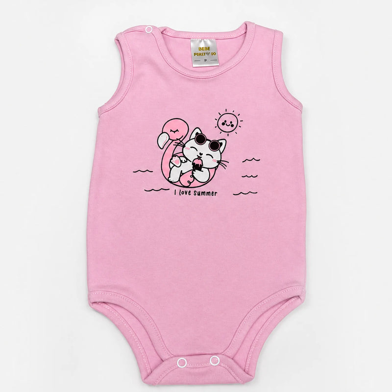 Kit 3 Bodies Suedine Regata Estampado — Menina · Ref. 1468