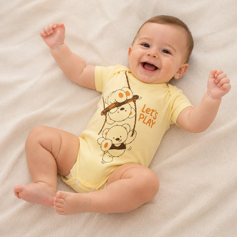 Body Avulso Suedine Manga Curta Estampado — Menino
