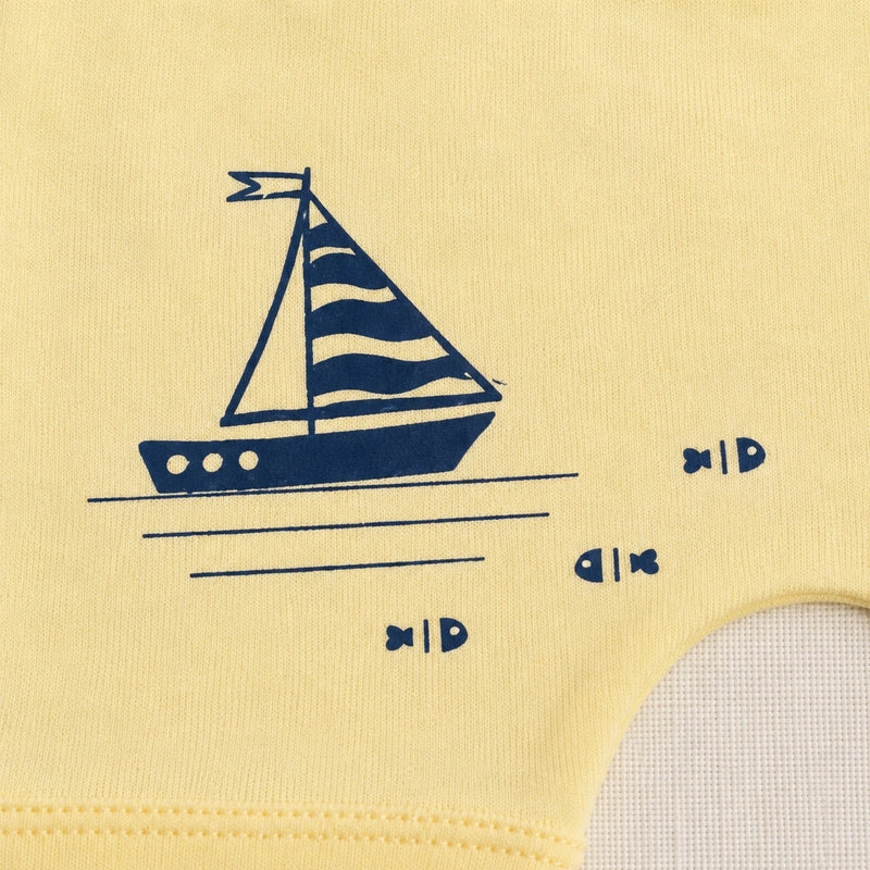 Macro do acabamento e estampa — short Saruel Suedine Estampado NinaBoo ref. 1499