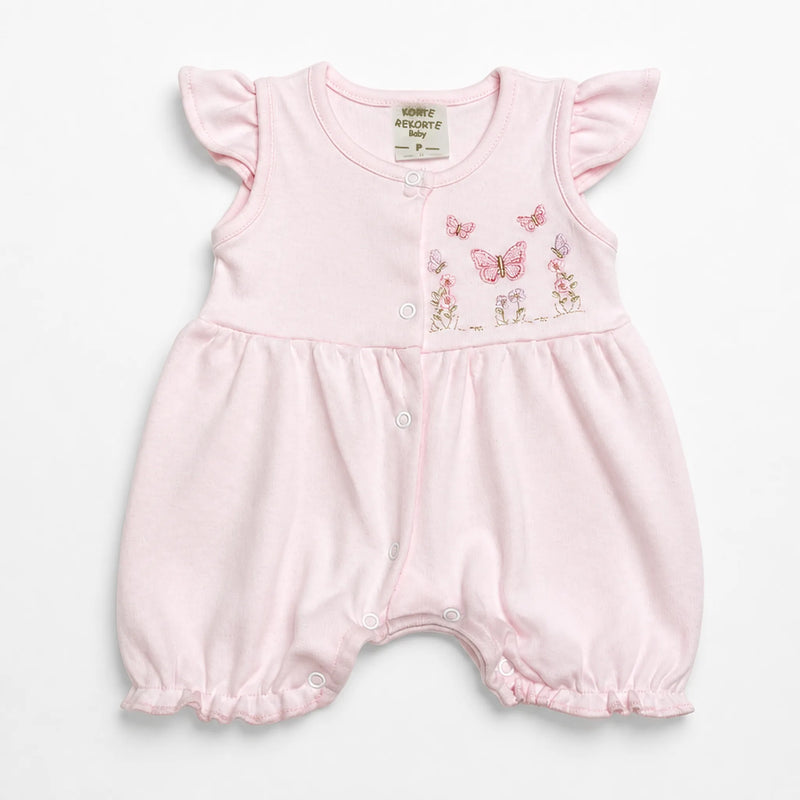 Macacão Suedine Romper Bordado — Menina · Ref. 5138