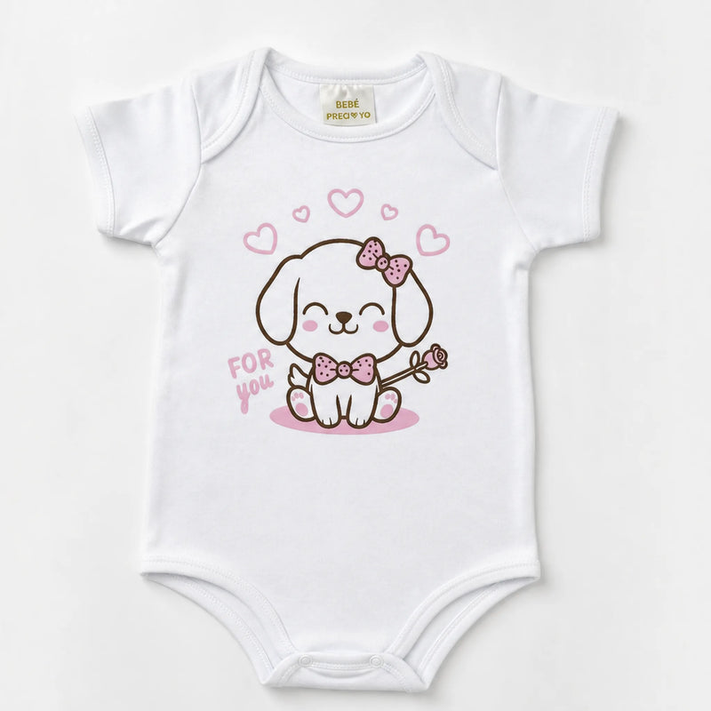 Kit 3 Bodies Suedine Manga Curta Estampado — Menina · Ref. 1464