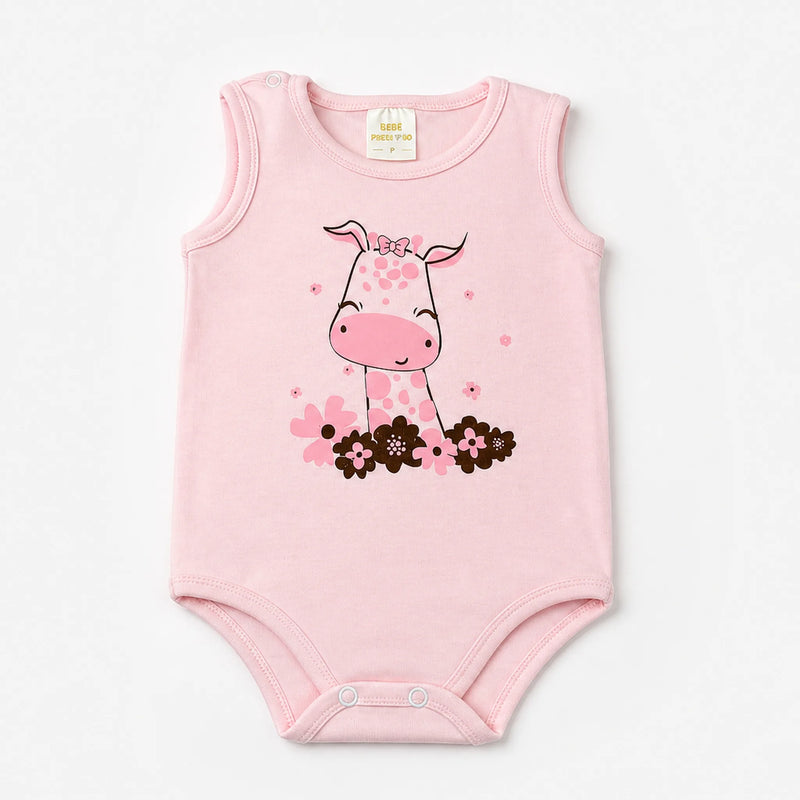 Kit 3 Bodies Suedine Regata Estampado — Menina · Ref. 1466