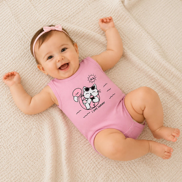 Body Avulso Suedine Regata Estampado — Menina vestido no bebê — caimento real