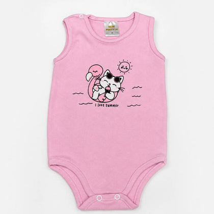 Body Avulso Suedine Regata Estampado — Menina — a peça de perto: estampa e acabamento