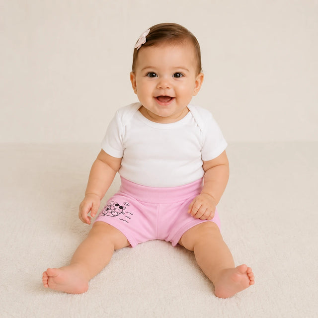 Shorts Avulso Saruel Suedine Estampado — Menina vestido no bebê — caimento real