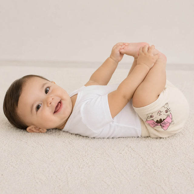 Shorts Avulso Saruel Suedine Estampado — Menina vestido no bebê — caimento real