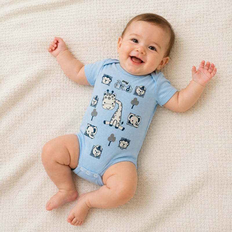 Body Avulso Suedine Manga Curta Estampado — Menino