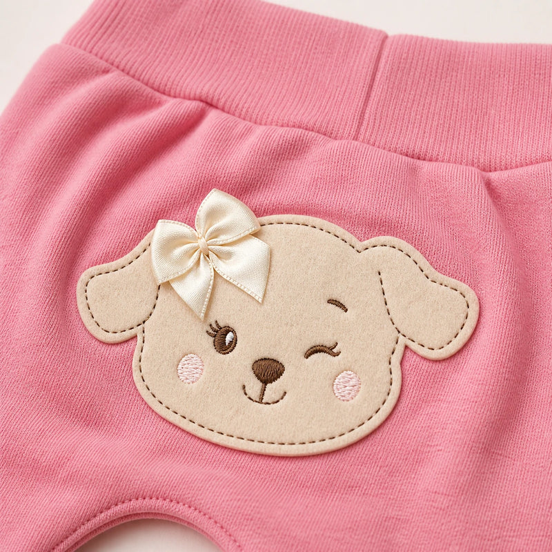 Kit 3 Culotes Saruel Suedine sem Pé Bordado — Menina · Ref. 5057