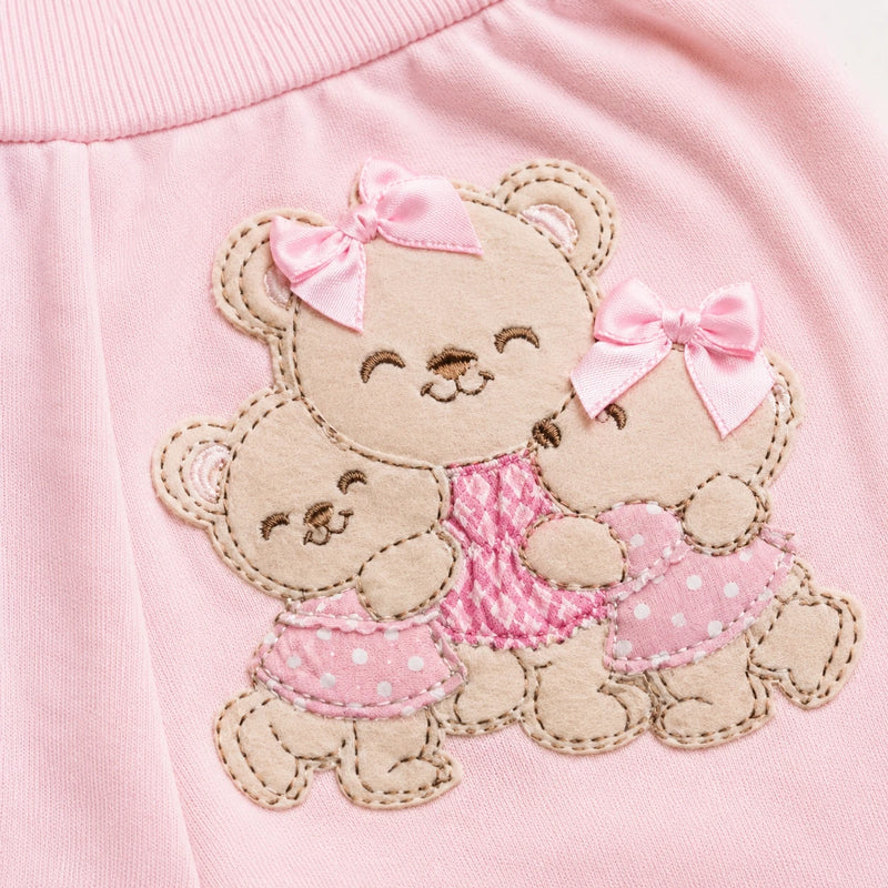 Kit 3 Culotes Saruel Suedine sem Pé Bordado — Menina · Ref. 5063