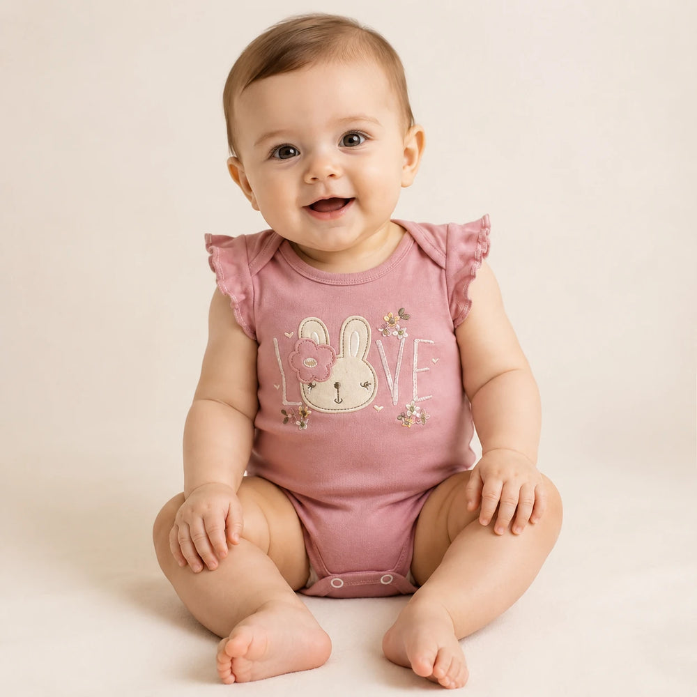 Kit 3 Bodies Suedine Regata Bordado e Babado — Menina · Ref. 5072