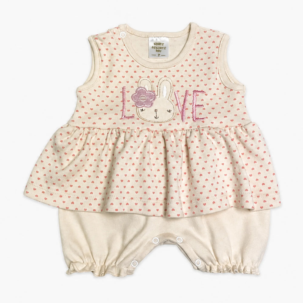 Macacão Suedine Romper com Saia Bordado — Menina · Ref. 5139