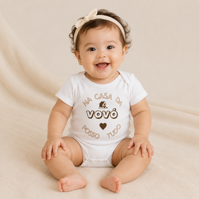 Kit 3 Bodies Suedine Manga Curta com Frase Estampado — Menina vestido no bebê — caimento real